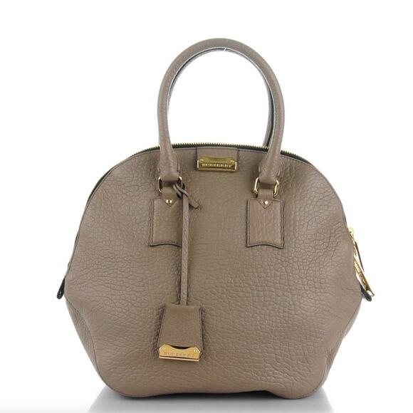 BURBERRY Heritage Grain Medium Orchard Bowling Bag Pale Taupe - Picture 1 of 16